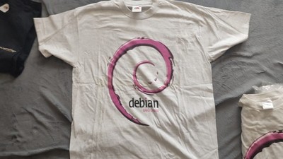 Debian / Linux T-Shirt hellgrau Neu Größe S
