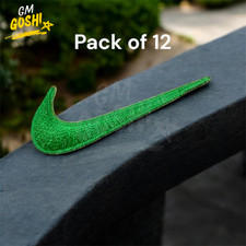 Green Embroidered Swooshes Pack of 12 Iron on Patches