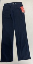 Chaps Boys Flat Front Stretch Chino Pants Uniform Navy Size 18 Regular NWT