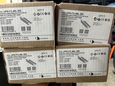 New SEALED Siemon UP6-F2-48L-RS 48-Ports 2U CAT6 Black Patch Panel
