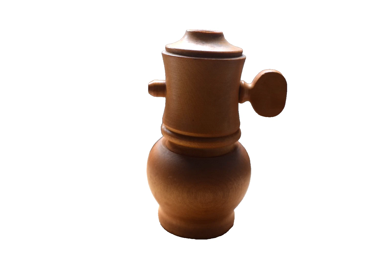 Wooden Treen Spice / Salt Mill Grinder Rustic Primitive 4" Tall Kitchen Tool Vtg