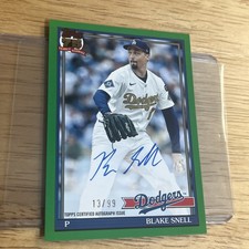 2026 Topps Serie 1 Blake Snell #91A-BSN su scheda Auto #/99 Dodgers