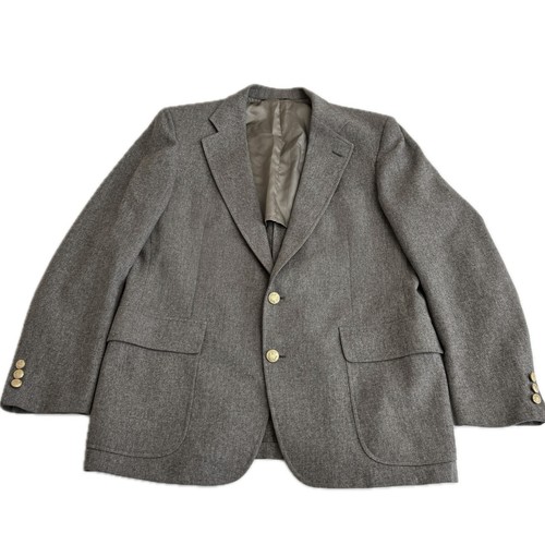 Cricketeer Blazer Mens Large 42R Gray Wool Sport Coat Vintage Union Made USA