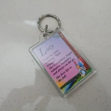 Lucy Personalized Keychain Plastic Novelty Name Definition Meaning Gift