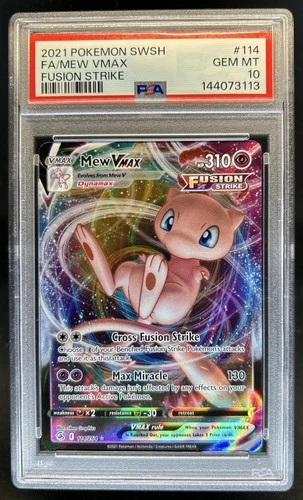 2021 Pokemon SWSH Fusion Strike Mew VMAX #114/264 PSA 10 GEM MINT
