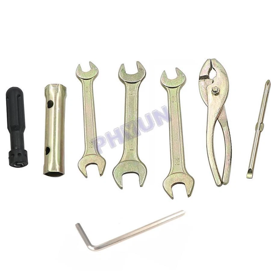 Kit de herramientas de reparación de ciclomotor para motocicleta llave inglesa llave de bujía herramienta de enchufe 7 piezas/juego Foto 2 de 4