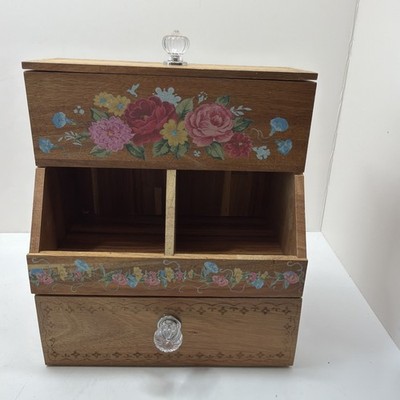 Pioneer Woman Sweet Rose Acacia Wood Coffee Pod Tea Storage Organizer
