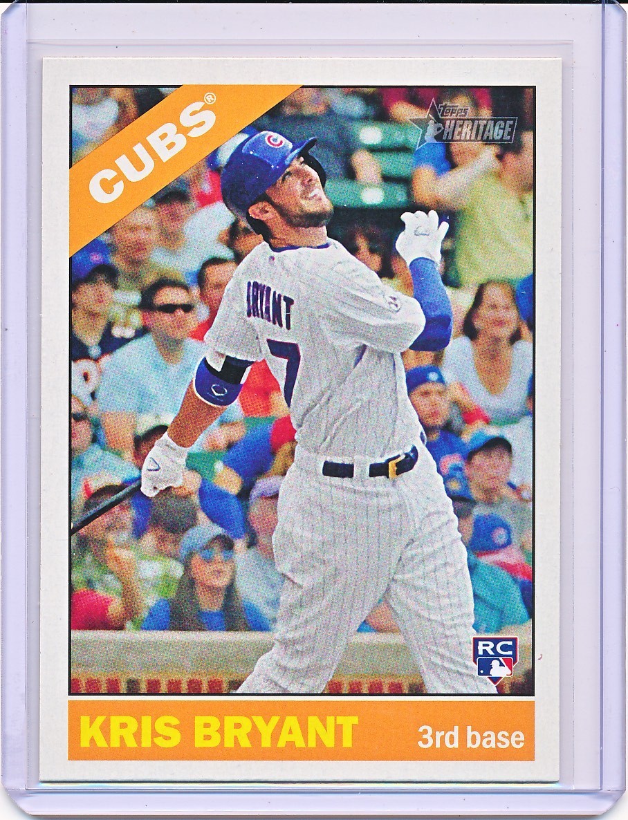 KRIS BRYANT 2015 TOPPS HERITAGE HIGH NUMBER #725 ACTION VARIATION SP ROOKIE RC