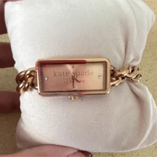 kate spade new york Rose Gold Rectangular Bracelet Watch Diamond Quartz