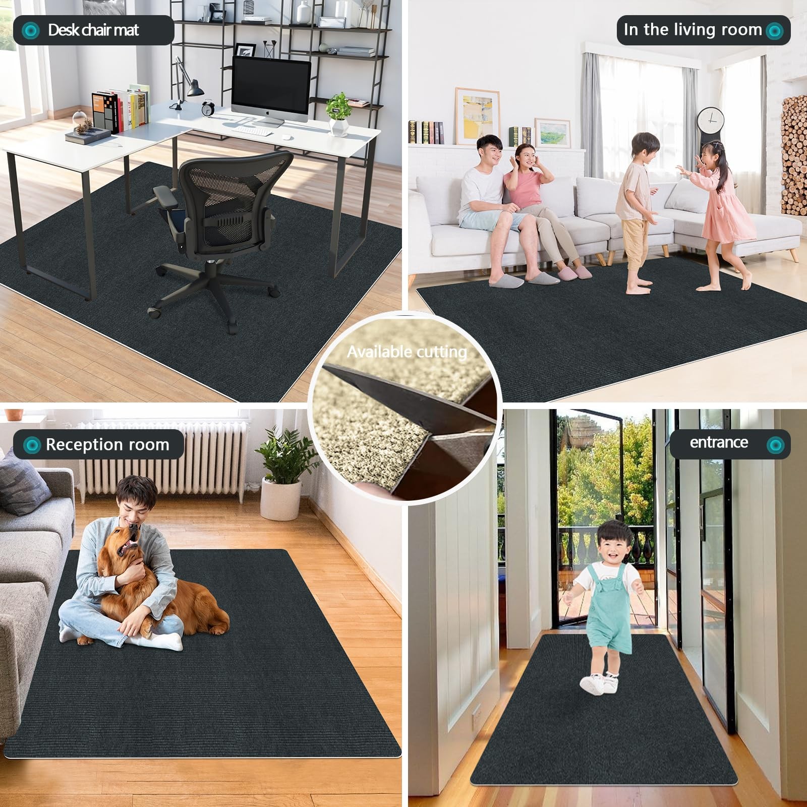 Office Chair Mat for Hardwood Floor, Desk Chair Mat for Carpet, Computer Gami...