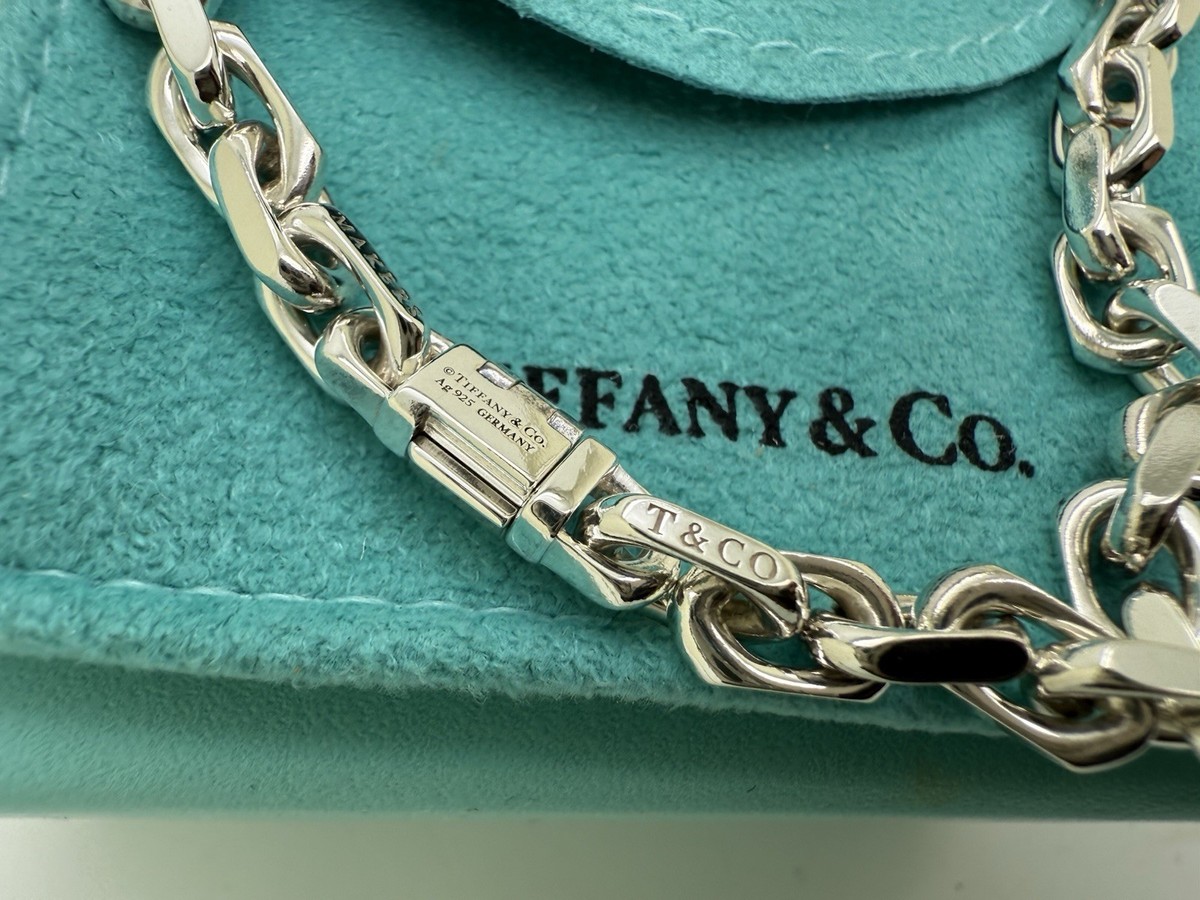 Tiffany Co Makers 1837 Sterling Silver 18K Gold Narrow Bracelet 8