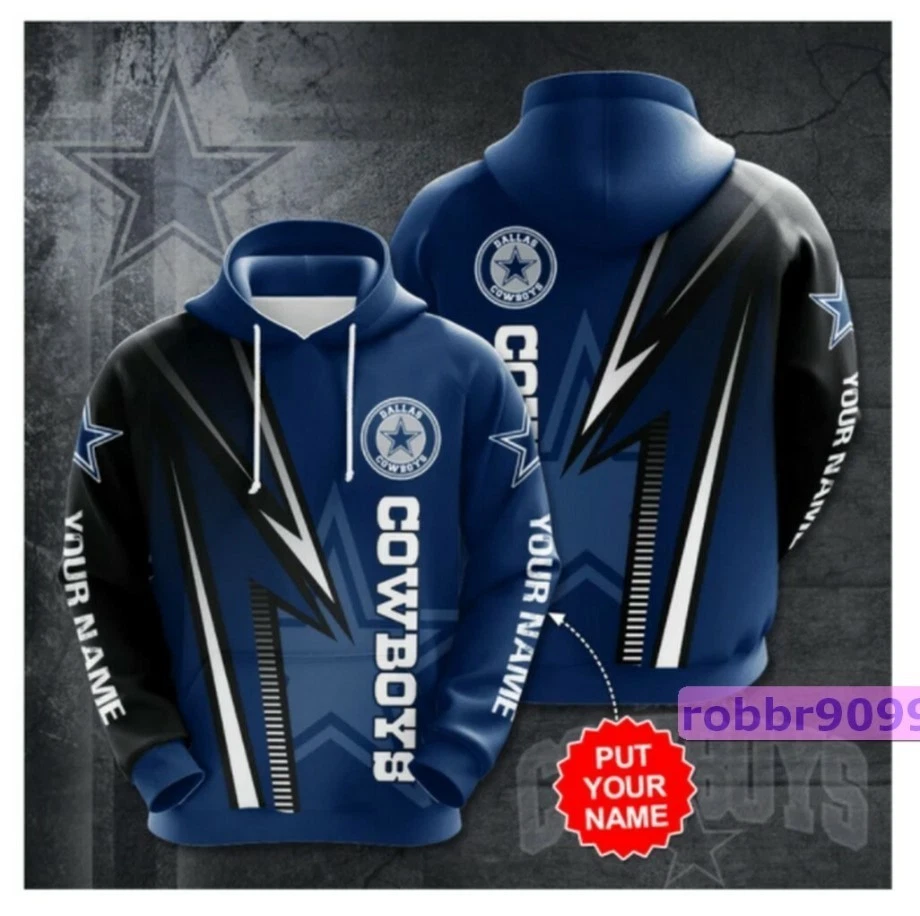 Personalized Dallas-Cowboys 3D Hoodie, Cowboys Custom Name Hoodie S-5XL
