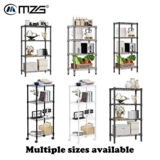 4 Tier Stackable Storage Kitchen Wire Shelves Steel Organizer Pantry Garage Rack