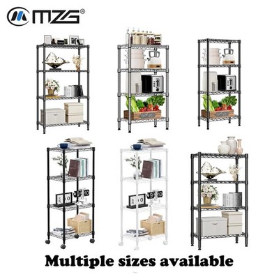 4 Tier Stackable Storage Kitchen Wire Shelves Steel Organizer Pantry Garage Rack