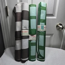 Set 4 Picnic Blanket 40"57.5" Checkered Green Teal & Black White Outdoor Camp (Q
