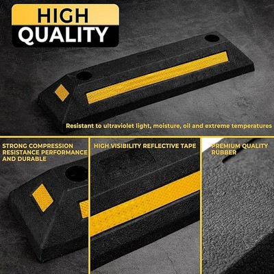 BLACK/YELLOW - Zone Tech Heavy Duty Rubber Parking Guide