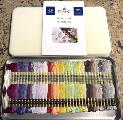 DMC 35pc***MOULINE SPECIAL in Collector Tin Embroidery Floss (8.7yd Per Skein)