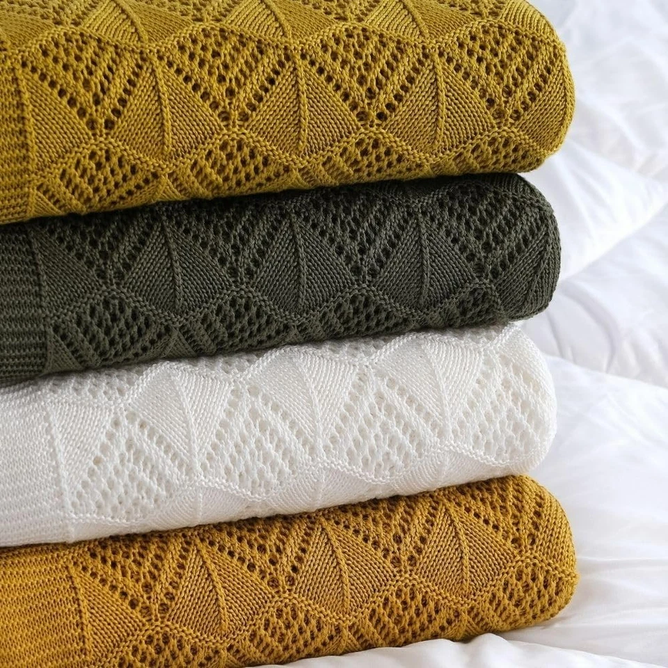 Manta tejida Dalisa Lyocell Tencel - verde pimienta, NUEVA Y sin usar (13) Foto 2 de 4