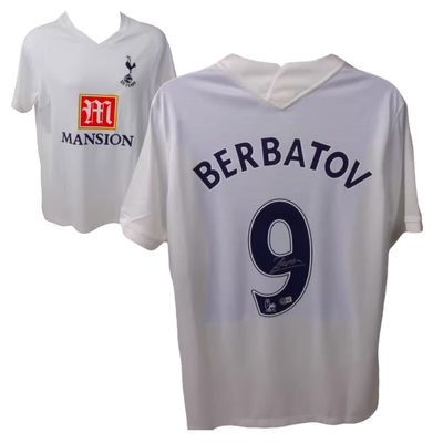 Dimitar Berbatov Signed Tottenham Hotspur Home Soccer Jersey #9