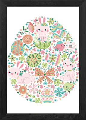 Osterei Illustration gerahmtes Wandbild Poster Leinwanddruck Bild