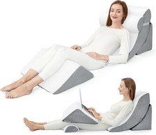 Breathable Memory Foam Wedge Pillow Set - 4 Pieces for Post-Surgery Care