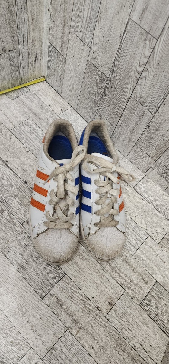 Vtg Adidas Superstar Men's Shoes 'White Orange Rush' FZ6476 Sz 6