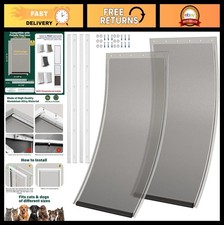 Extra Large Dog Door Replacement Flaps - 2 Pack, Metal Bracket, Flexible Durab
