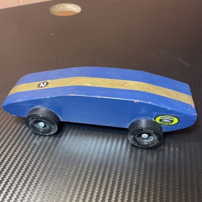 Boy Scouts Pinewood Awana Grand Prix Derby Car Blue and Gold