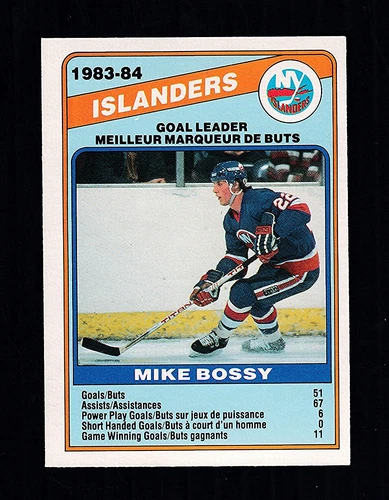 1984-85 MIKE BOSSY Goals TL #362 EX-MT+ OPC ** NYI HALL OF FAME Star Hockey Card
