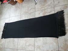 Vintage black mourning shawl/piano scarf 75" x 21"