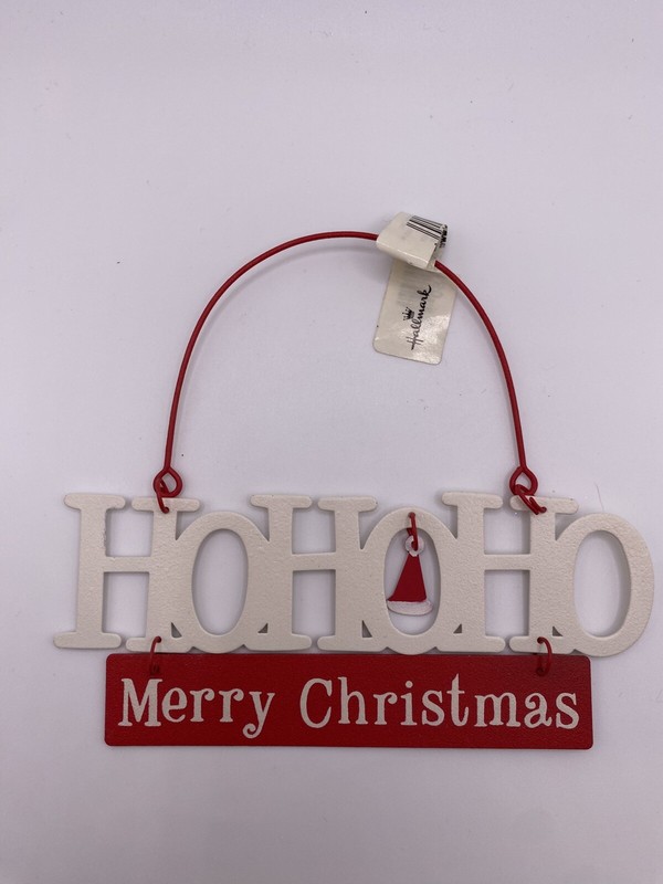 Hallmark Ho Ho Ho Merry Christmas Metal Dangling Ornament- NEW- READ
