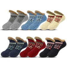 Mens & Ladies Sherpa Lined Slipper Socks Super Soft Cosy Winter Lounge Socks