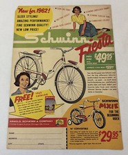 1962 Schwinn FIESTA AND PIXIE bicycle ad page