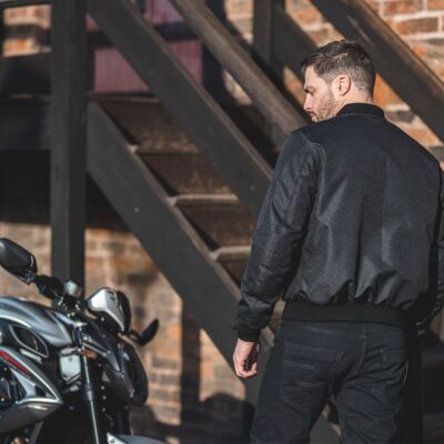 Spada Air Force One CE Motorrad Roller Jacke Bomberjacke schwarz