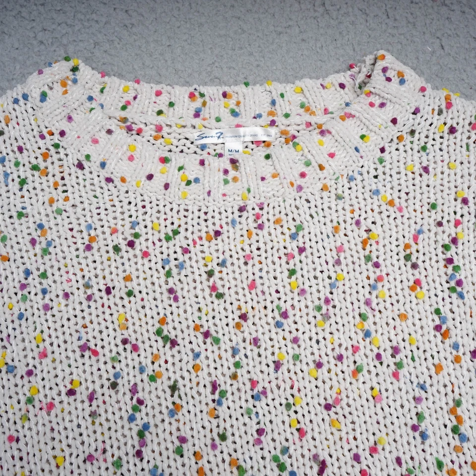 Suéter para mujer Seven7 M colorido moteado grueso tejido pulóver manga larga Foto 2 de 4