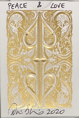 David Blaine Signed Card 2020 Gold Split Spades David Blaine
