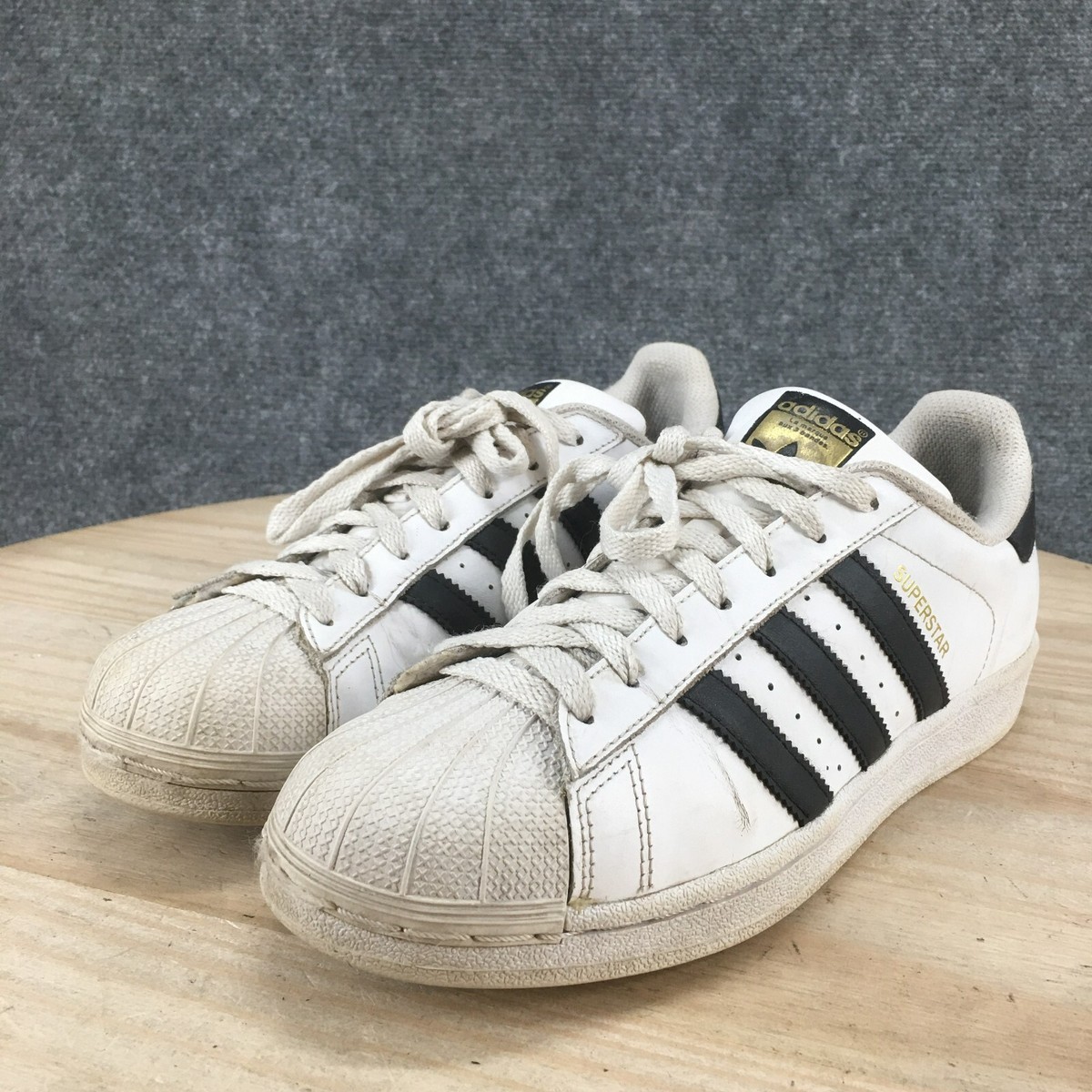 Adidas Shoes Mens 8.5 Superstar Sneakers White Leather Round