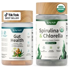 Snap Supplements GUT BUNDLE Organic Spirulina & Gut Health PYLOPASS Probiotics