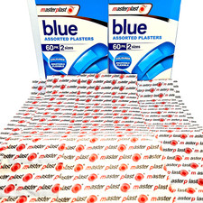 Blue Plasters 60 Pack Waterproof Catering Food Safe Detectable Bandage First Aid