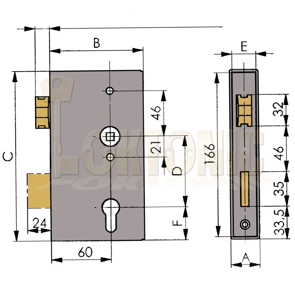 AMF 140UM-30 Heavy Duty Stainless Steel Cased Gate Sash Lock Wrought Iron Gates - Image 4 of 4