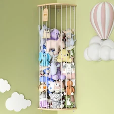 Stuffed Animal Storage for Plushie Toys - Large Wood Corner Hanging Pet Storage