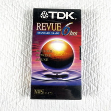 TDK Premium Quality Revue Blank VHS Cassette Tape T-120 6 Hour Brand New Sealed