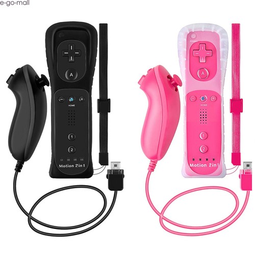2PCS Built-in Motion Plus Wii Remote + Nunchuck for Nintendo Wii Wii U Console - Picture 8 of 58
