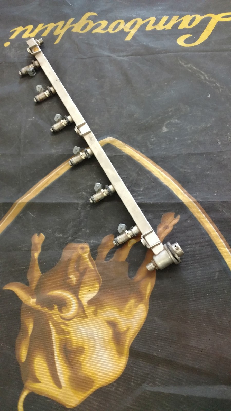 LAMBORGHINI MURCIELAGO LP640 PASSENGER RIGHT SIDE FUEL INJECTOR RAIL OEM 