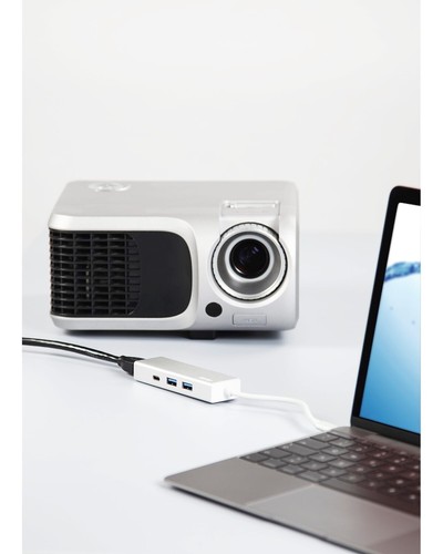 Hama USB-C USB-Hub 1:3 + HDMI auf USB Adapter Type-C 3.1 Monitor TV Beamer PC - Bild 5 von 6