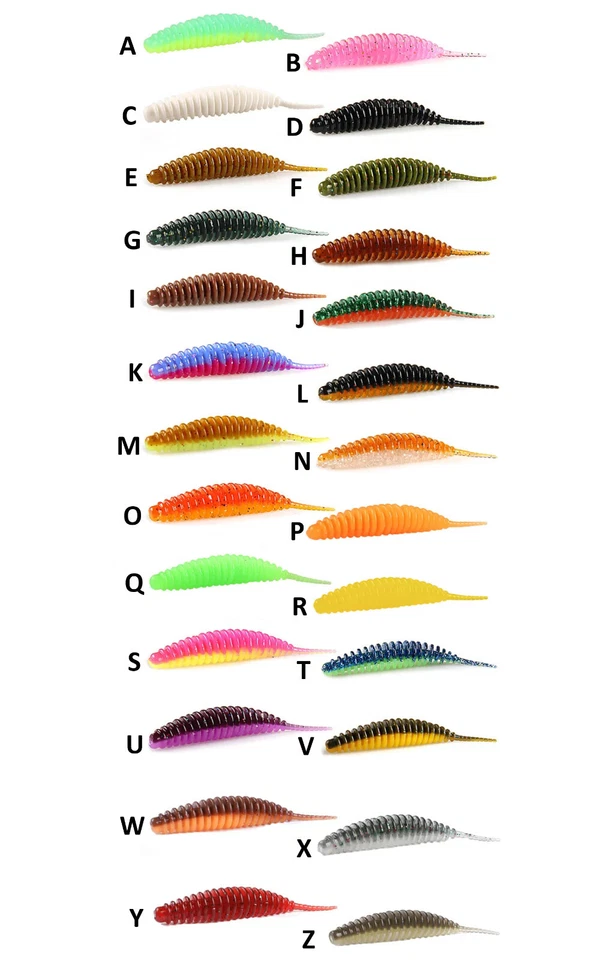 Ripple Gummi Wurm Aroma Forellenköder Forellenteich 35mm oder 50mm Mix im Glas - Bild 2 von 2