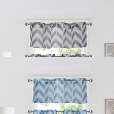 1PC CHEVRON STRAIGHT VALANCE TOPPER VOILE SHEER WINDOW CURTAIN 55"W X 18" L