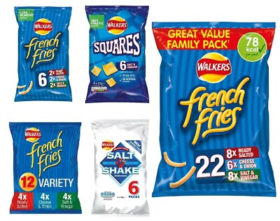 WALKERS CRISPS WÄHLEN SIE IHRE FRITES SALZESSIG KÄSE ZWIEBEL BEREIT GESALZEN