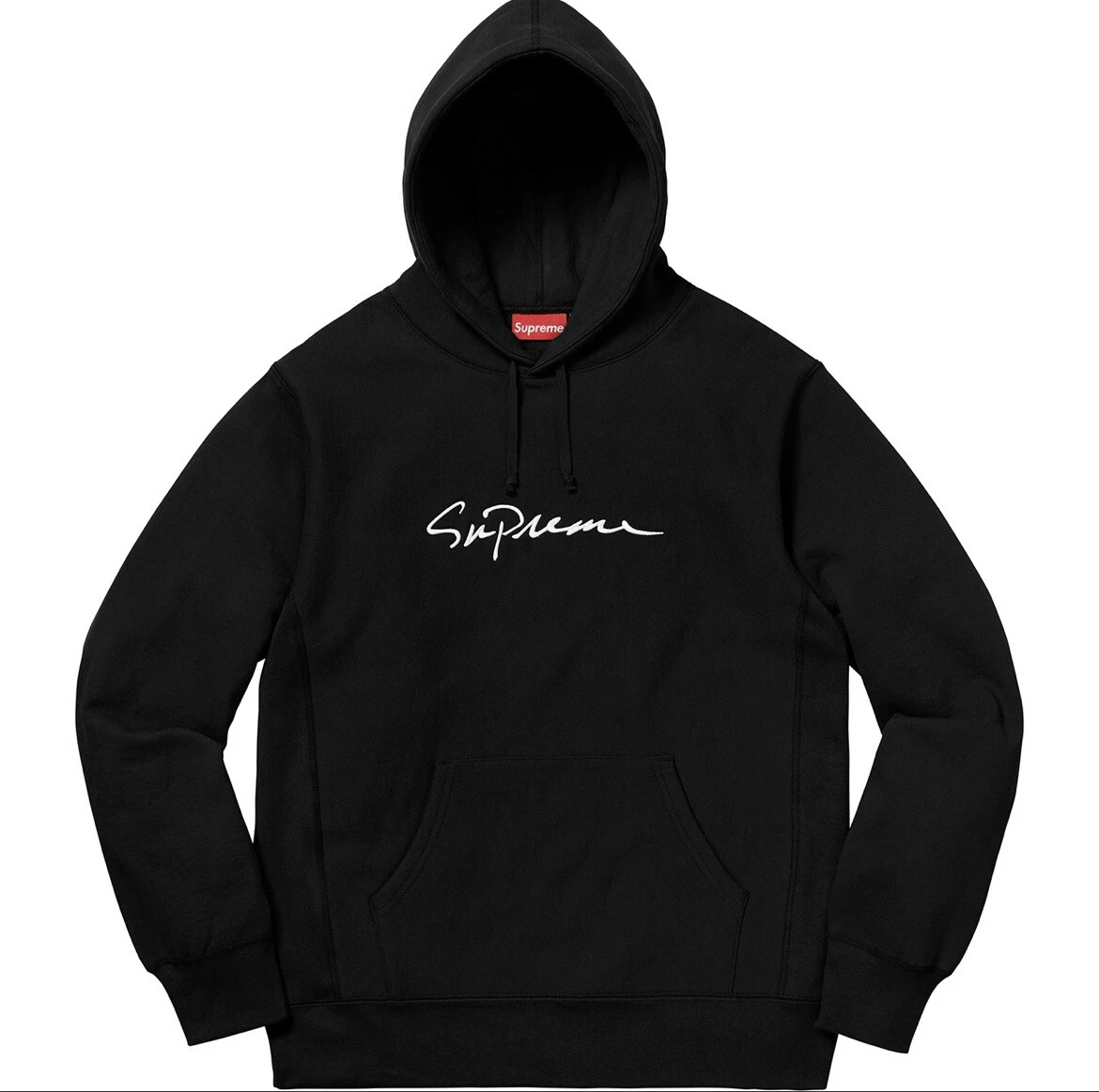 Sweat à capuche Supreme Classic Script noir FW18 XL X Large neuf