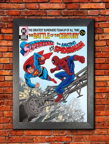 Superman VS Spiderman Classic Comic Poster Superhero Character DC Marvel Picture - Picture 3 of 6